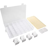Juego de caja organizadora de punto de cruz con hilo de bordar-120 bobinas de hilo de plástico blanco con caja de…